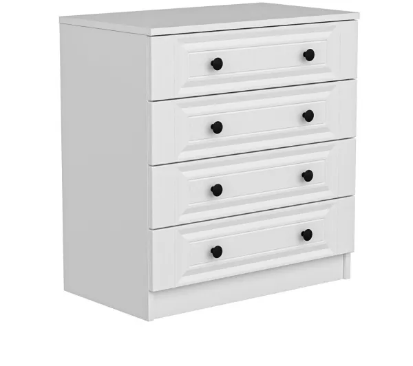 FUNZI LIVING 4927 kommode, m. 4 skuffer - hvid melamin