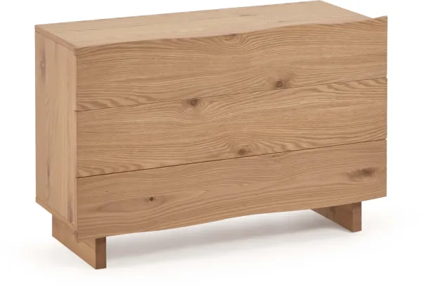 LAFORMA Rasha kommode, m. 3 skuffer - natur egefinér og natur eg (104x41)